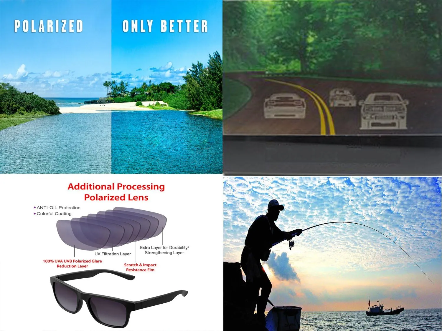 ColorViper Womens Polarized Oversized Driving Fishing Cycling Running Sunglasses UV400 Protection B