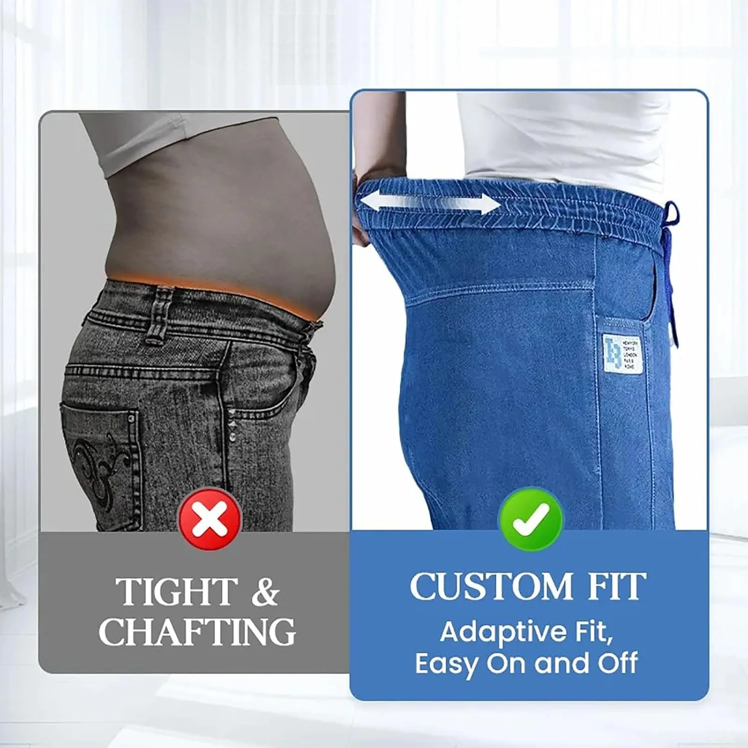 Comfijeans - High Waist Ultra-Stretch Mom Jeans, Comfyjeans for Women Stretch Petite High Waisted Jeans