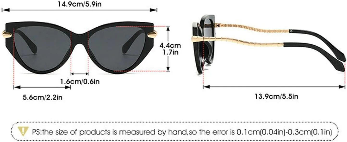 COTIA Cat Eye Sunglasses Women Men Vintage Fashion Personality Metal Frame Retro Trend Unique Style Sun Glasses