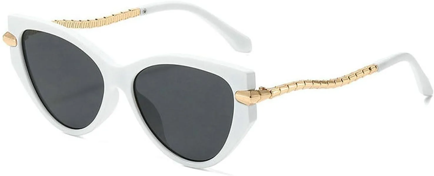 COTIA Cat Eye Sunglasses Women Men Vintage Fashion Personality Metal Frame Retro Trend Unique Style Sun Glasses