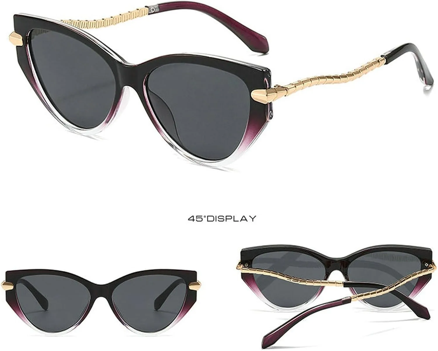 COTIA Cat Eye Sunglasses Women Men Vintage Fashion Personality Metal Frame Retro Trend Unique Style Sun Glasses