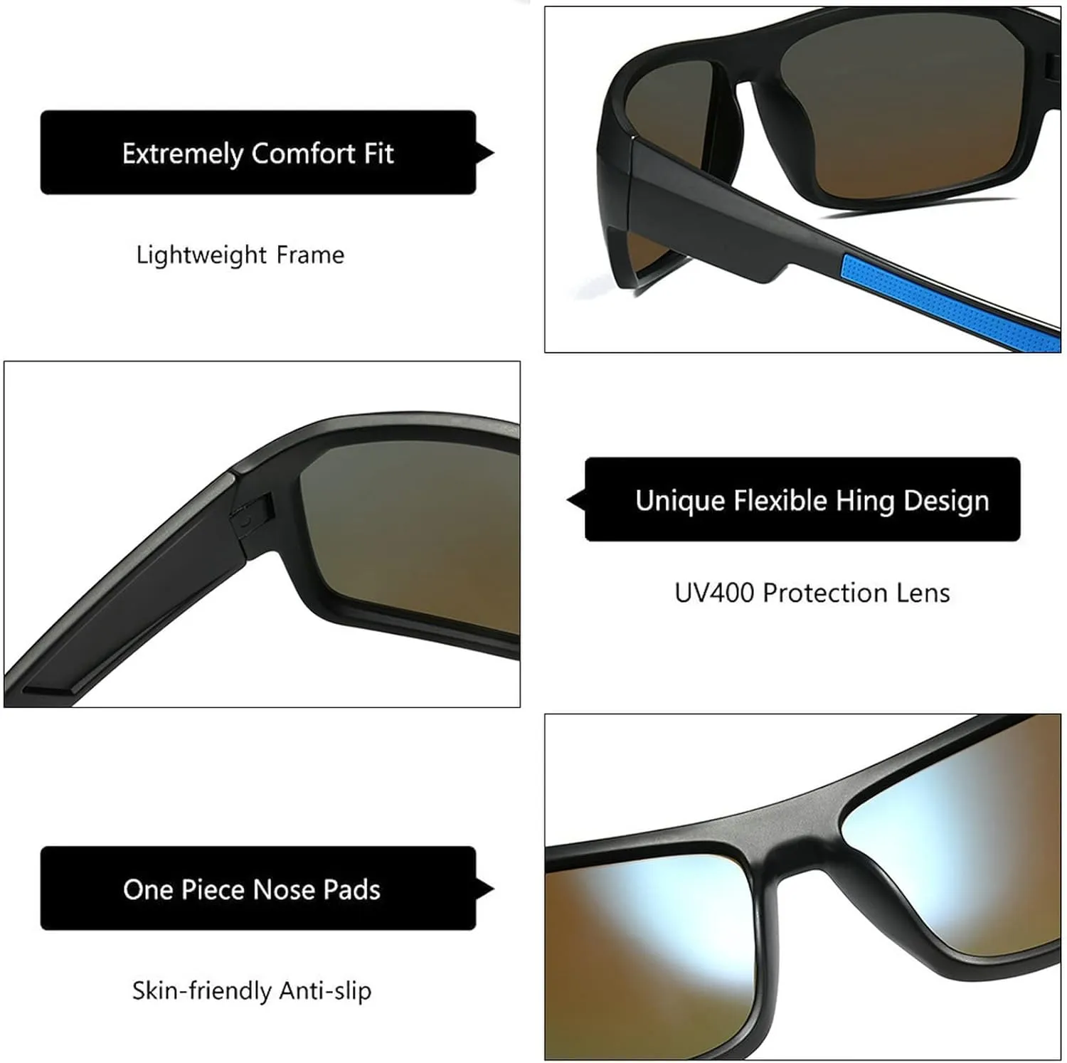COTIA Full Lens Polarized Reading Sunglasses for Men's Retro Outdoor Cycling Driving Sports Readers UV Protection