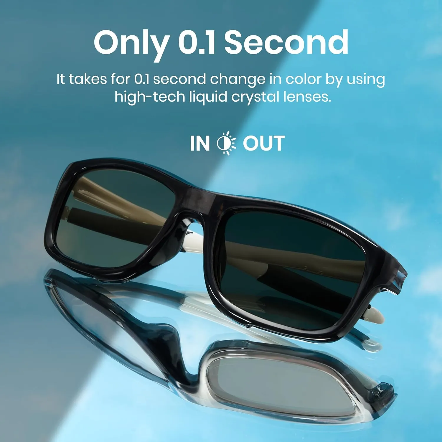 Cyxus 0.1 Seconds Smart Photochromic Sunglasses Men Women Polarized Sunglasses UV Protection with Blue Light Blocking P1176