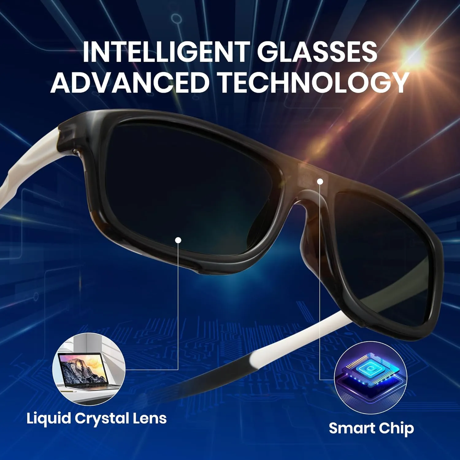 Cyxus 0.1 Seconds Smart Photochromic Sunglasses Men Women Polarized Sunglasses UV Protection with Blue Light Blocking P1176