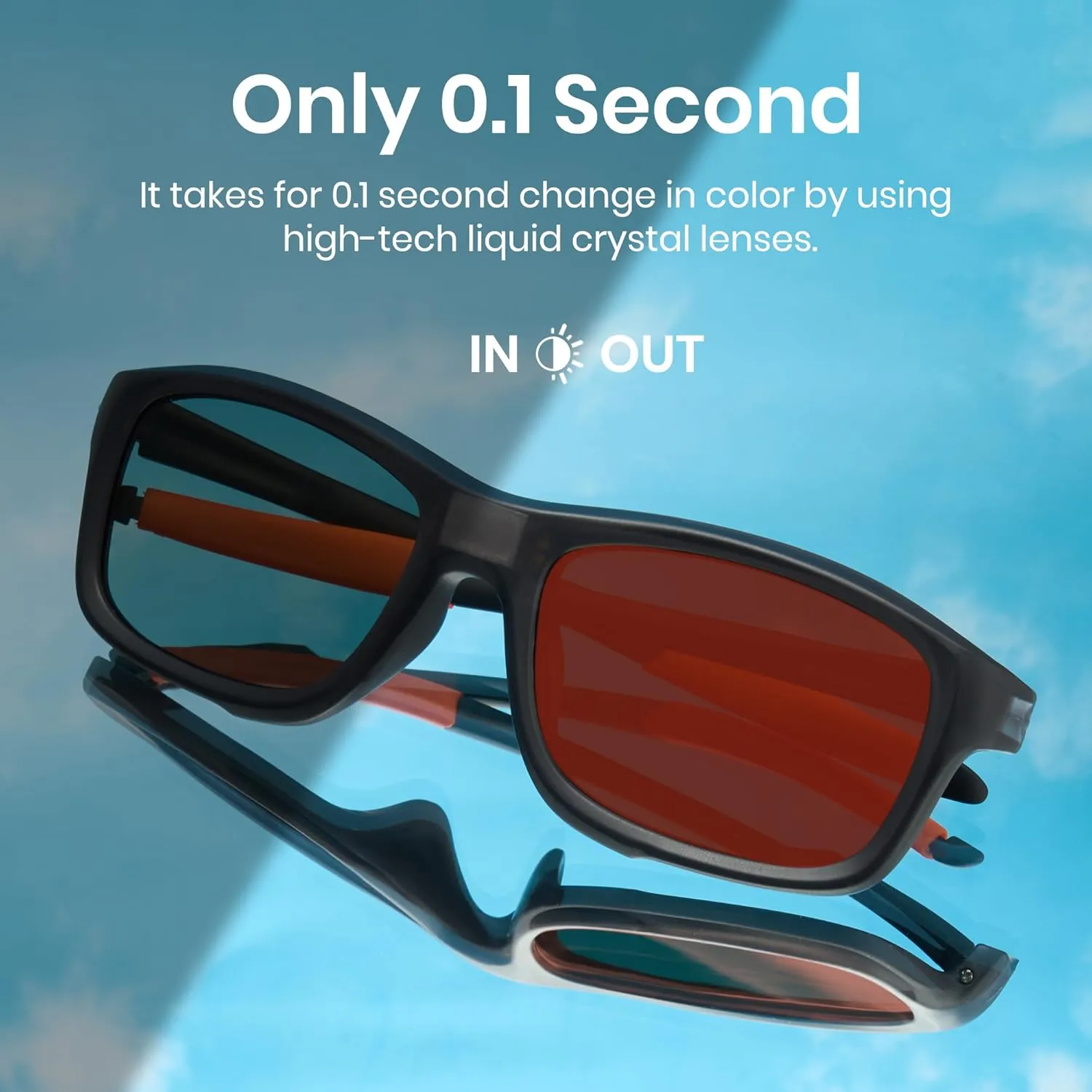 Cyxus 0.1 Seconds Smart Photochromic Sunglasses Men Women Polarized Sunglasses UV Protection with Blue Light Blocking P1176