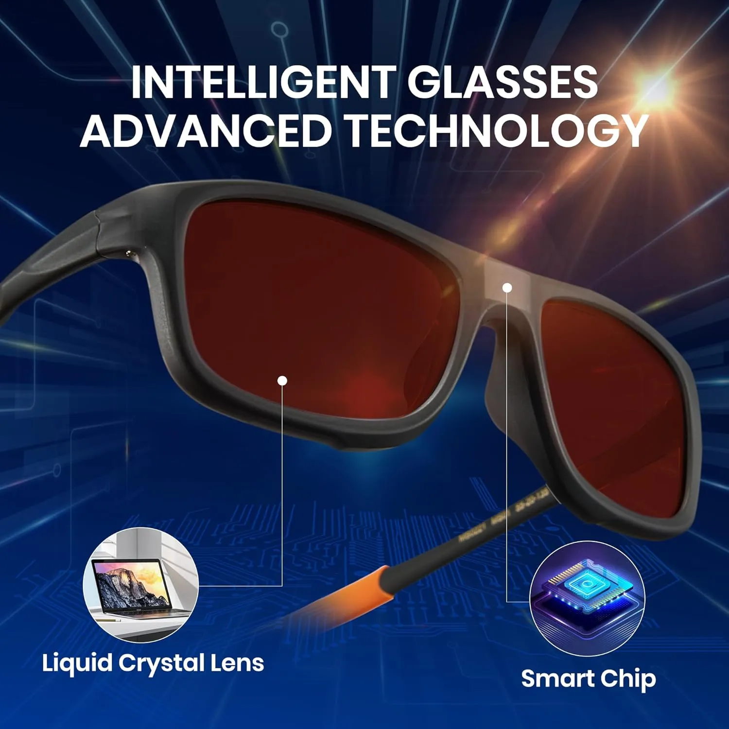Cyxus 0.1 Seconds Smart Photochromic Sunglasses Men Women Polarized Sunglasses UV Protection with Blue Light Blocking P1176