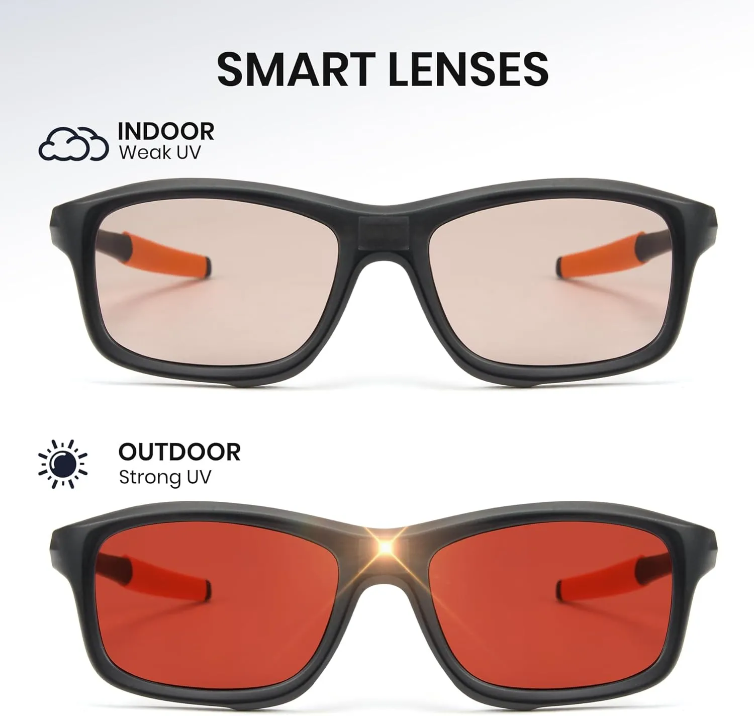 Cyxus 0.1 Seconds Smart Photochromic Sunglasses Men Women Polarized Sunglasses UV Protection with Blue Light Blocking P1176