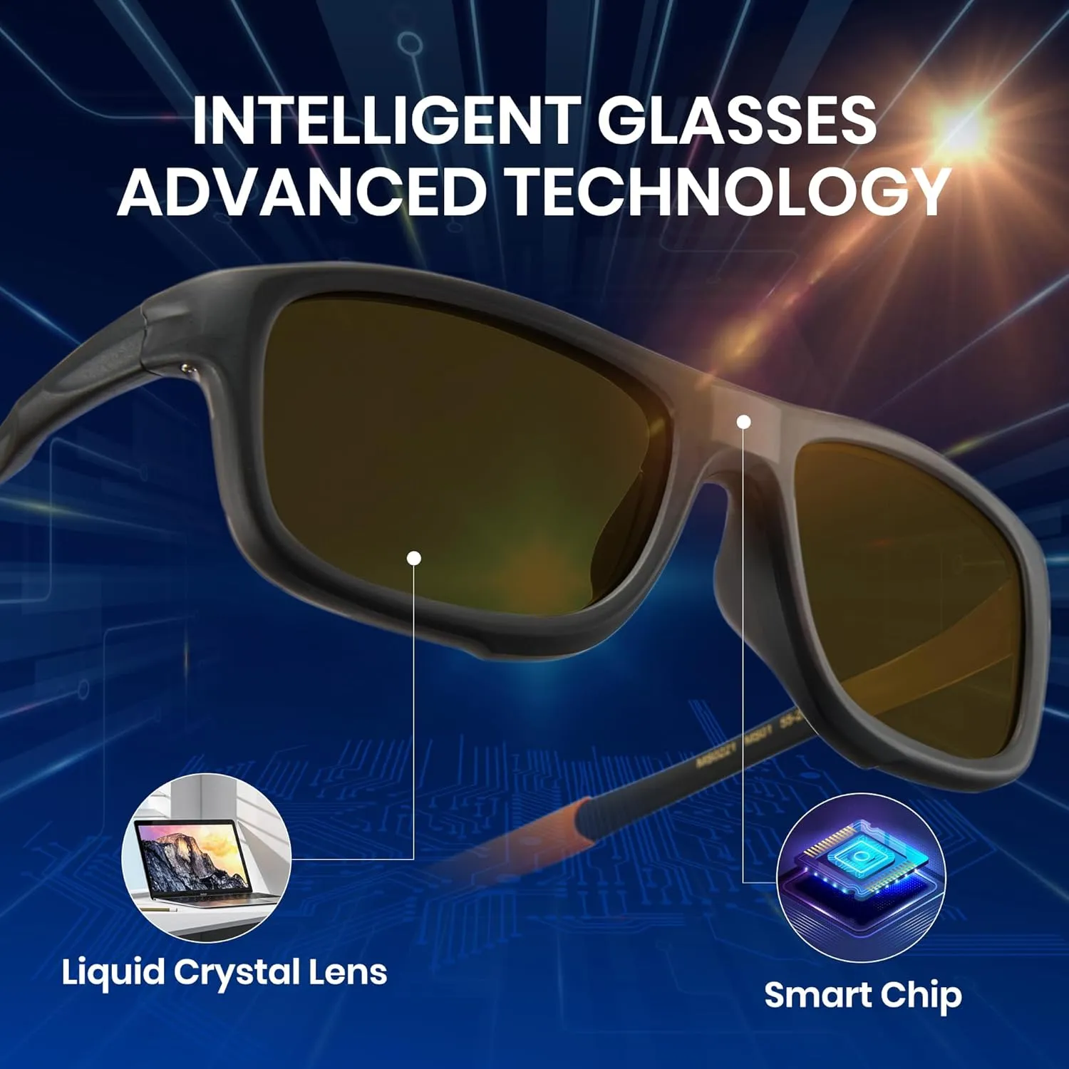 Cyxus 0.1 Seconds Smart Photochromic Sunglasses Men Women Polarized Sunglasses UV Protection with Blue Light Blocking P1176