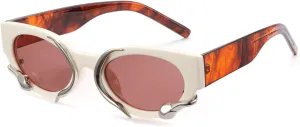 Cyxus Y2K UV400 Protection Sunglasses For Women Men Unique Fashion Snake Frame Shades.