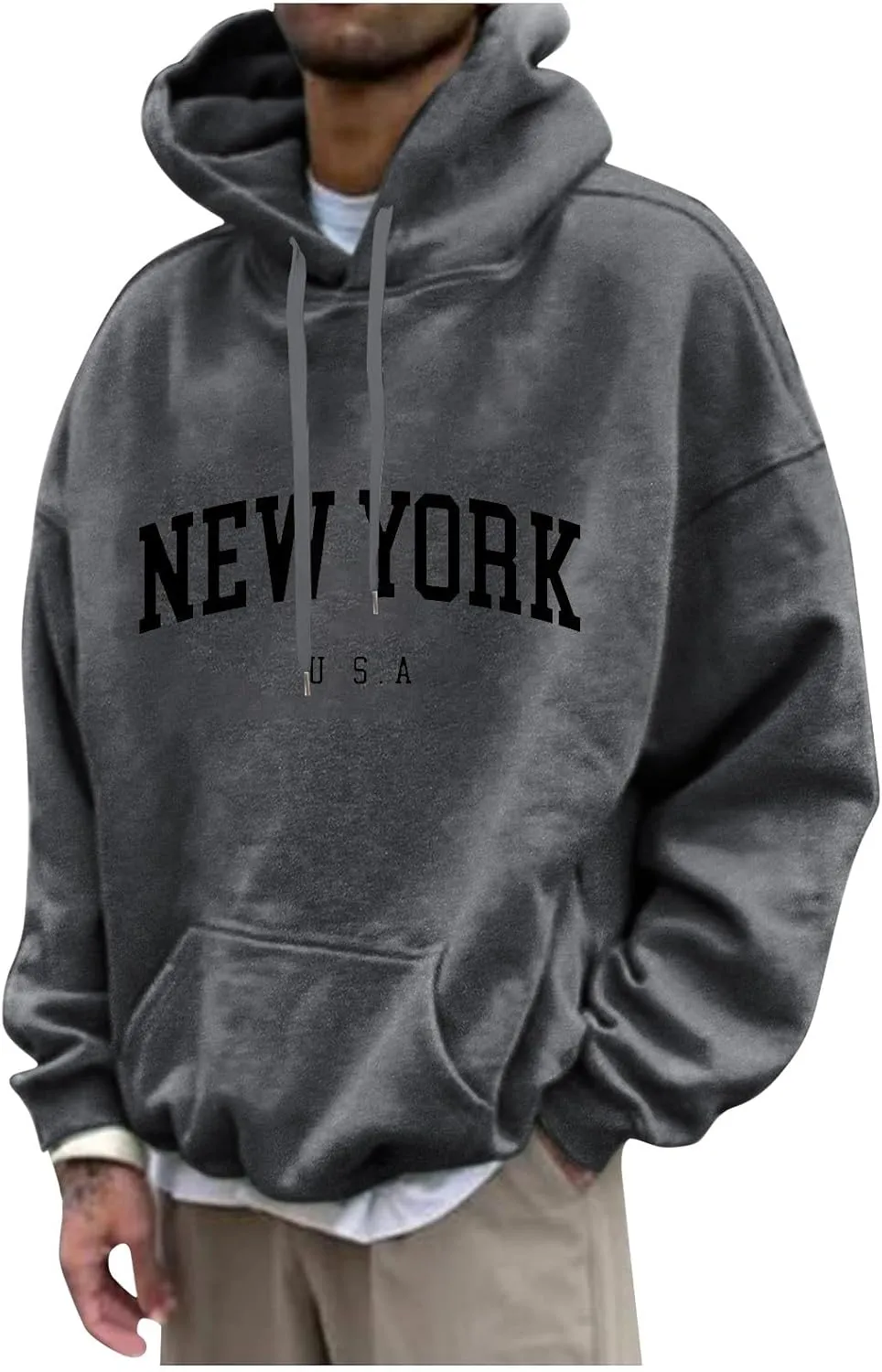 DuDubaby Mens Hoodies Print Fashion Loose Unisex Oversized Lightweight Long-Sleeved Fall Hoodies With Designs