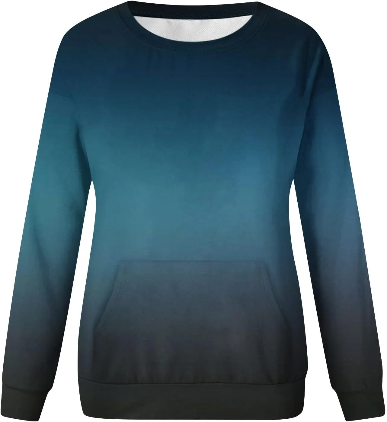 Firzero Crewneck Sweatshirts Women Cute Tie Dye Gradient Pullover Tops Loose Long Sleeve Oversized Sweatshirt