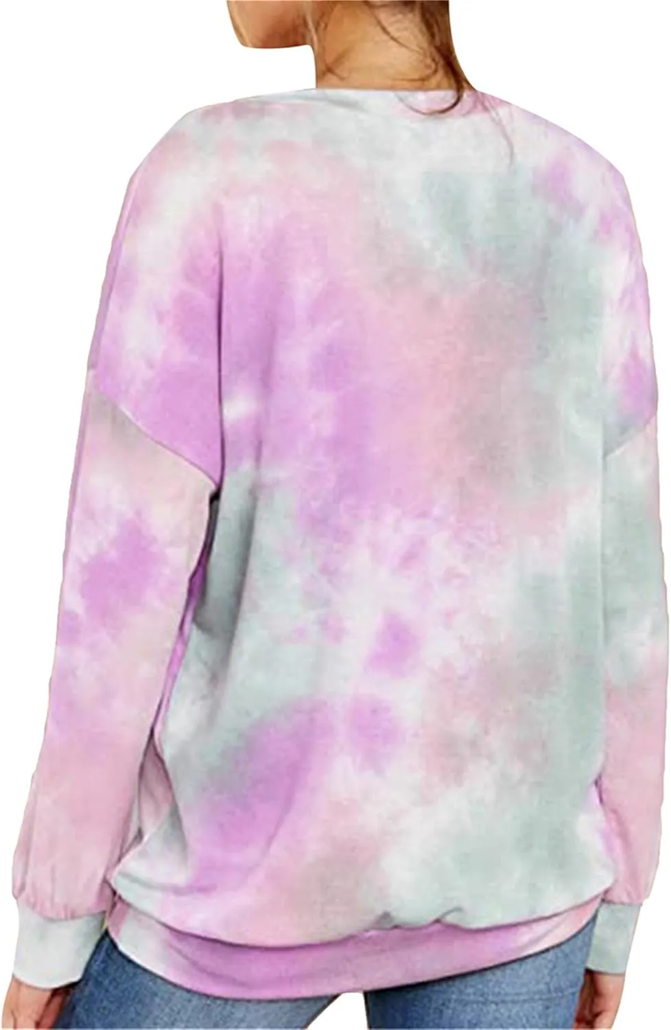 FLITAY Womens Oversized Crewneck Sweatshirts Casual Comfy Fall Tops Fashion Tie Dye Fit Sweatshirts