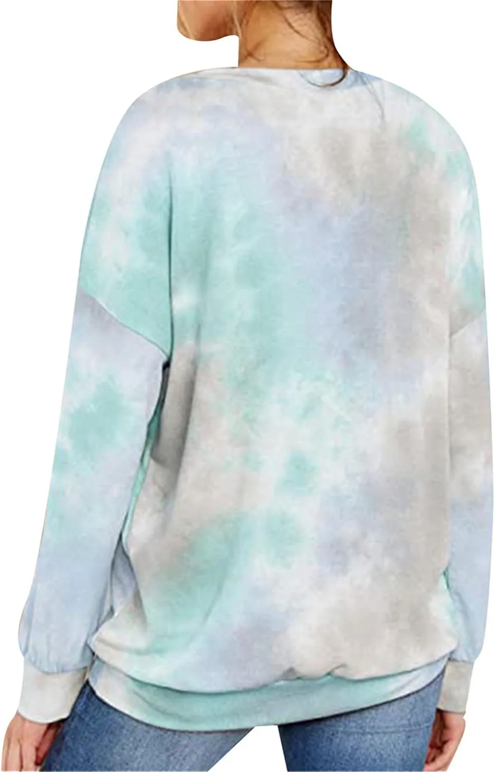 FLITAY Womens Oversized Crewneck Sweatshirts Casual Comfy Fall Tops Fashion Tie Dye Fit Sweatshirts