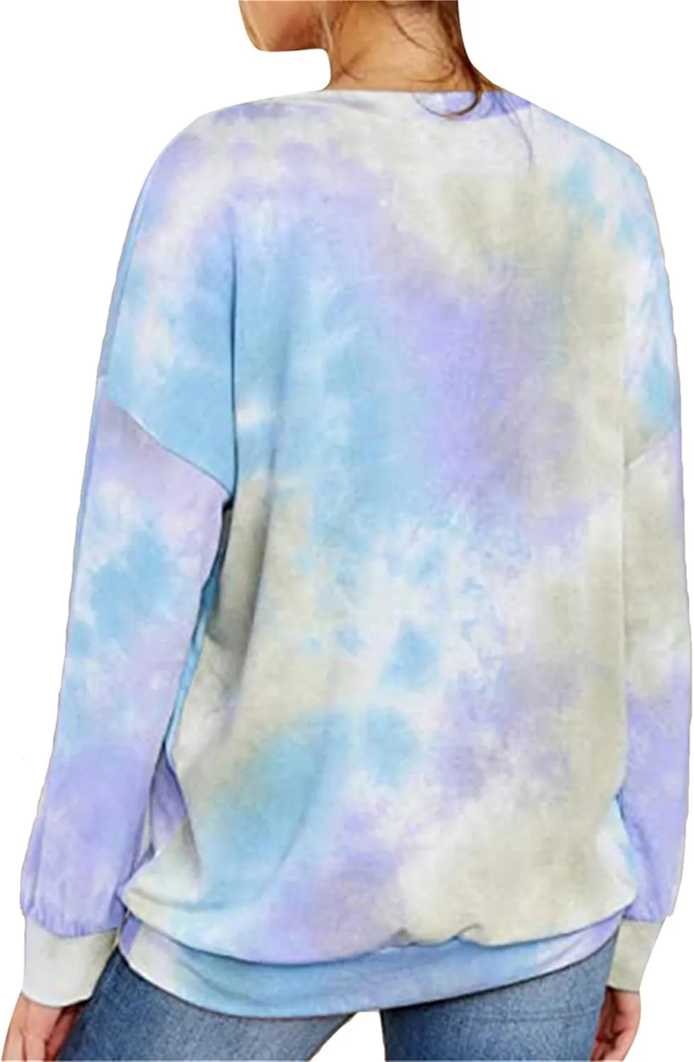 FLITAY Womens Oversized Crewneck Sweatshirts Casual Comfy Fall Tops Fashion Tie Dye Fit Sweatshirts