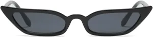 Freckles Mark 90s Vintage Retro Narrow Cat Eye Sunglasses for Women Small Fashion Sun Glasses