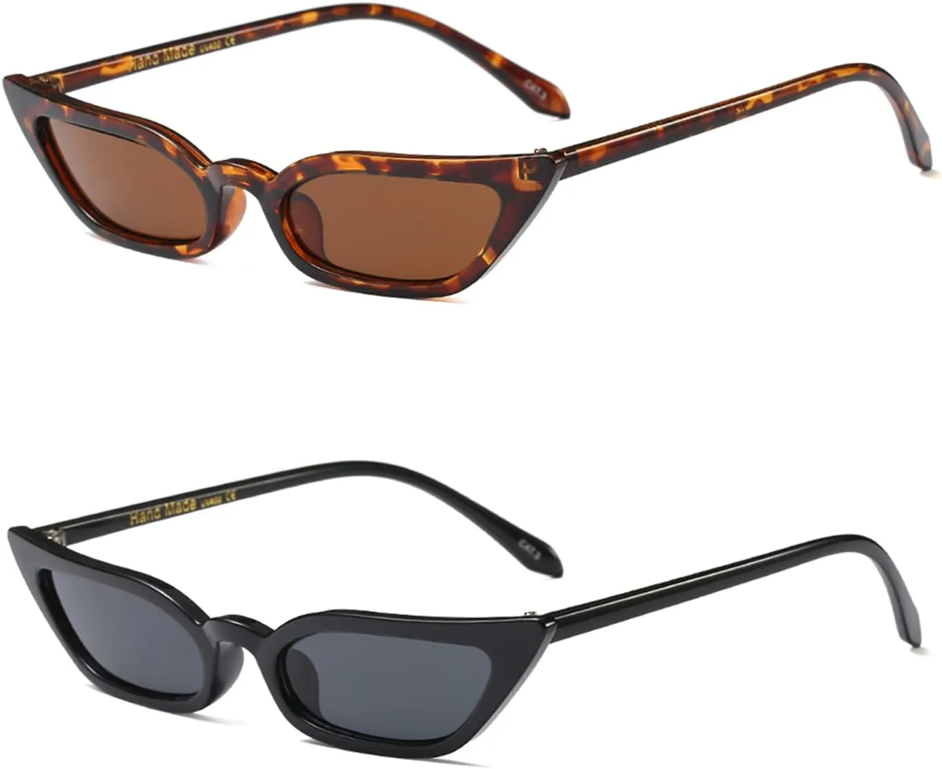 Freckles Mark 90s Vintage Retro Narrow Cat Eye Sunglasses for Women Small Fashion Sun Glasses
