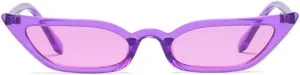 Freckles Mark 90s Vintage Retro Narrow Cat Eye Sunglasses for Women Small Fashion Sun Glasses