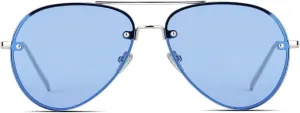 Freckles Mark Oversized Aviator Sunglasses Vintage Retro Gold Metal Frame Colorful Lenses 62mm
