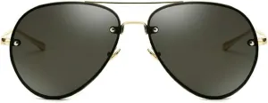 Freckles Mark Oversized Aviator Sunglasses Vintage Retro Gold Metal Frame Colorful Lenses 62mm
