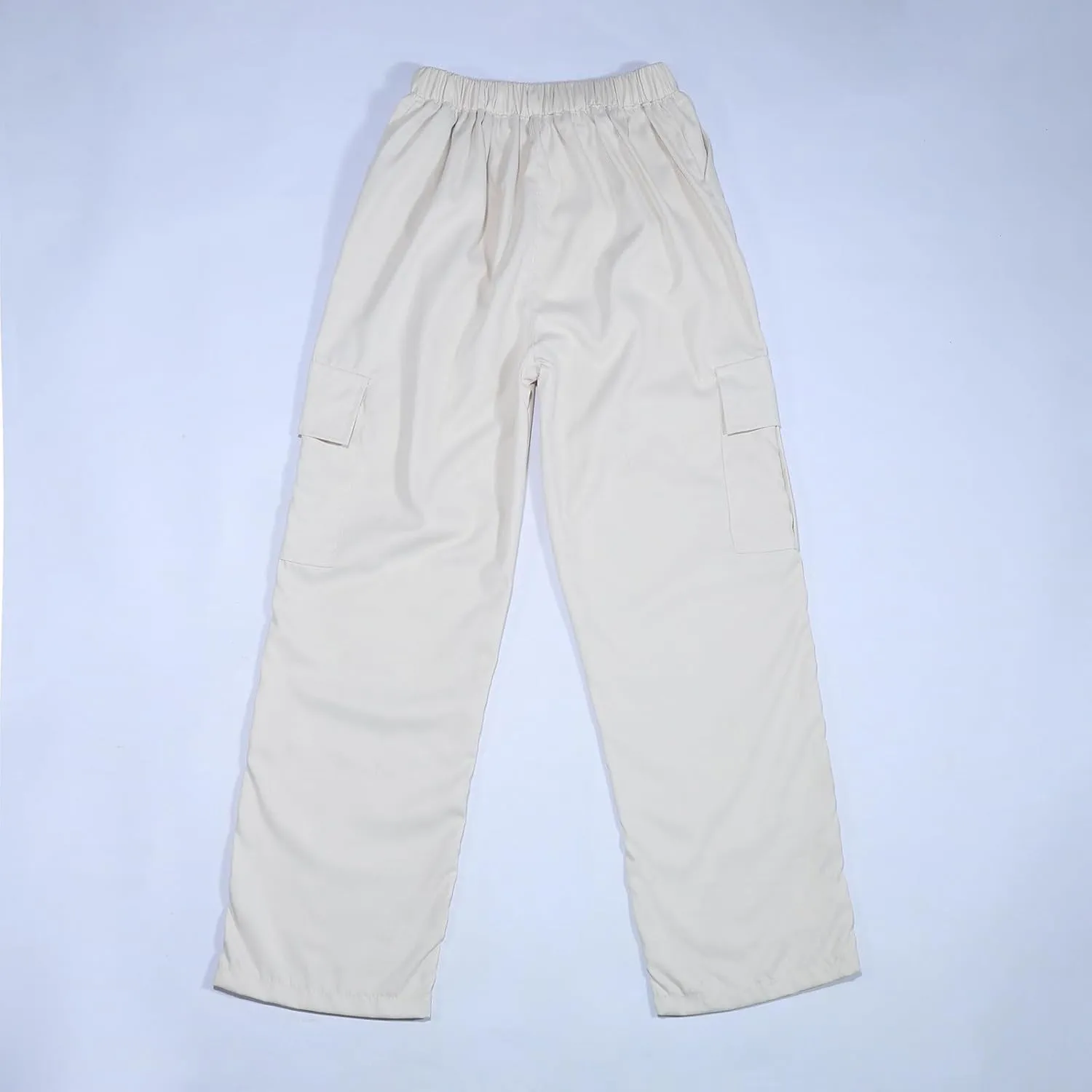 Girls Cargo Pants Joggers High Waisted Kids Wide Leg Youth Loose Straight School Trousers