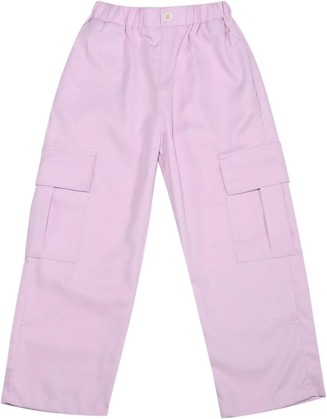 Girls Cargo Pants Joggers High Waisted Kids Wide Leg Youth Loose Straight School Trousers