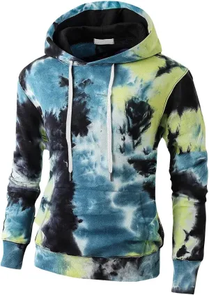 GOFULY Men’S Hoodies Tie Dye Fall Sweatshirts With Hood Fashion Hoodies Pullover Drawstring Long Sleeve Tshirts With Pocket