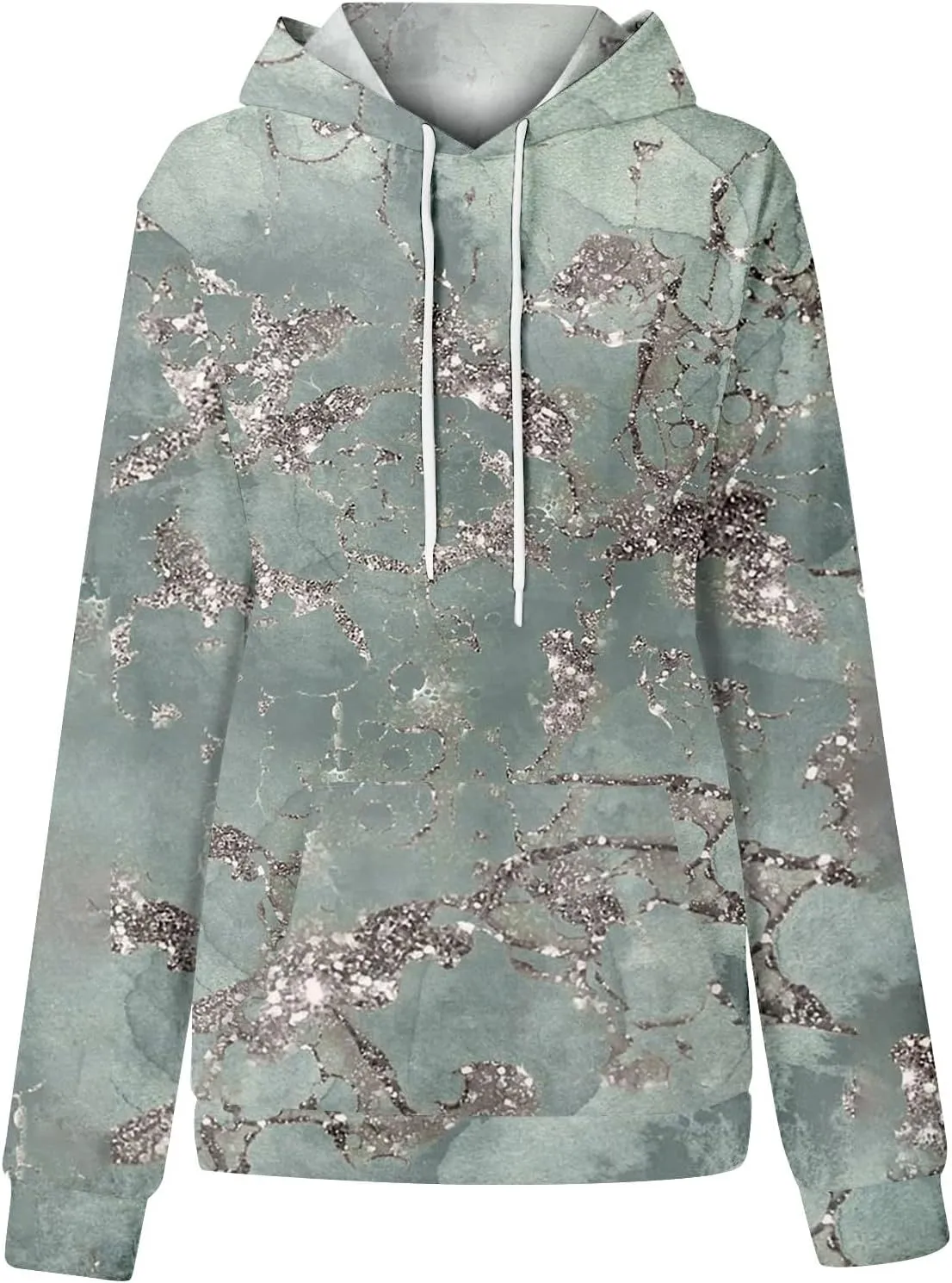 GOFULY Women Sweatshirt Fall Marble Print Hoodies Lightweight Winter Sweatshirt Long Sleeve Drawstring Pullover With Pocket