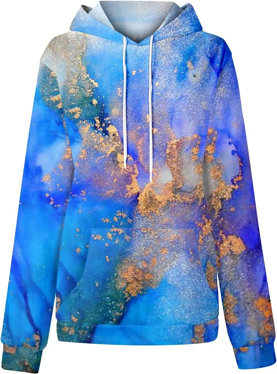 GOFULY Women Sweatshirt Fall Marble Print Hoodies Lightweight Winter Sweatshirt Long Sleeve Drawstring Pullover With Pocket