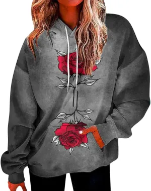 GOFULY Womens Gradient Color Fall Pullover Hoodie - Lightweight Sweatshirt With Drawstring