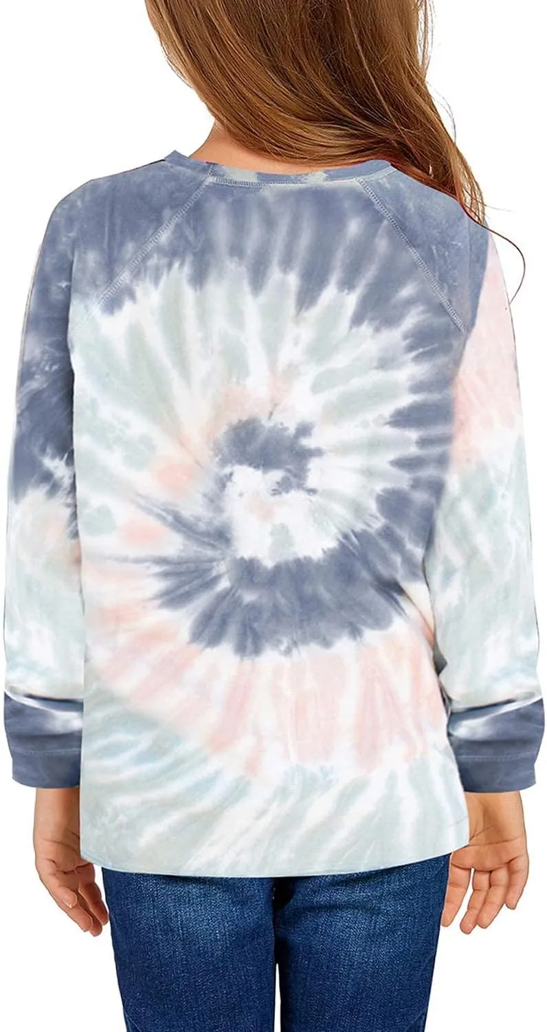 GRAPENT Tie Dye Print Active Hoodie Long Sleeve Sweatshirts Pullover Tops 4-13