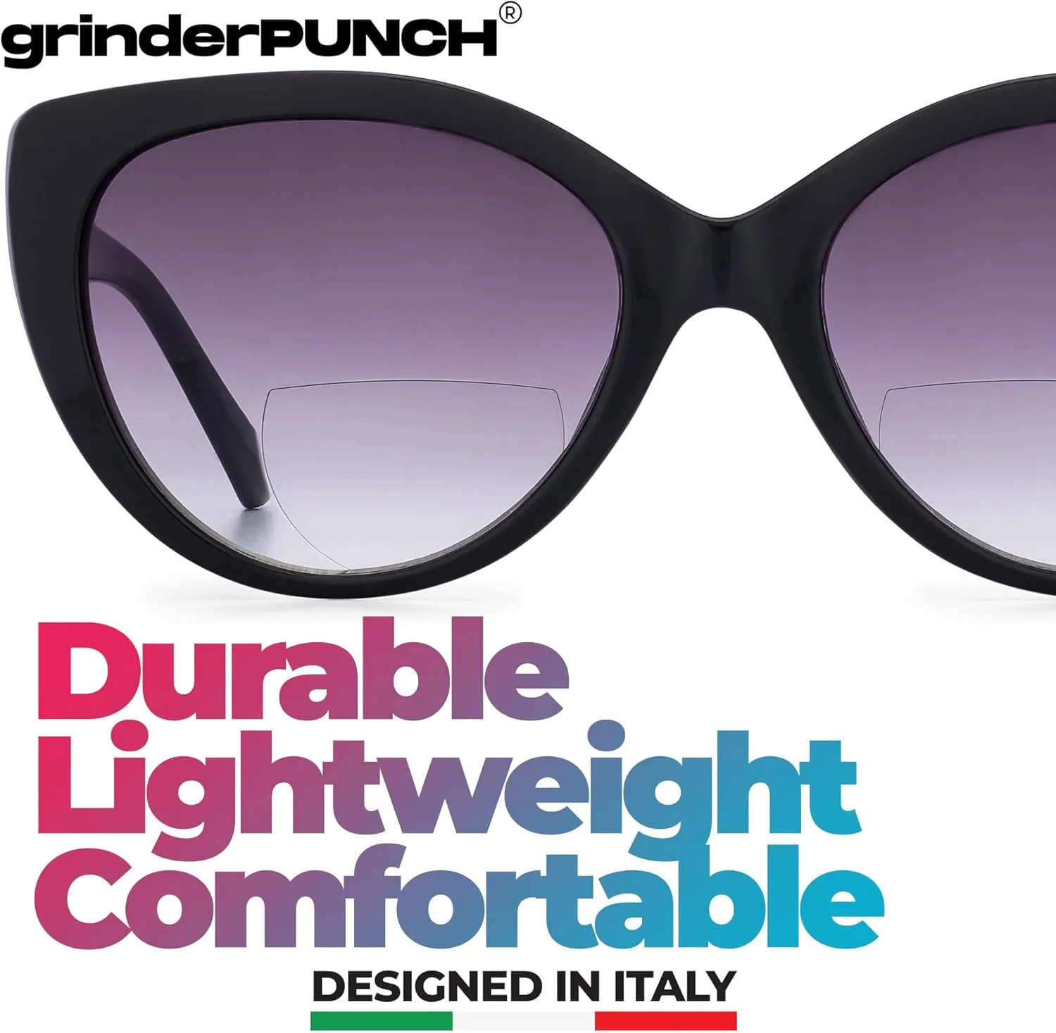 grinderPUNCH 2 Pairs Women Bifocal Reading Sunglasses | Ladies Sun Reader Glasses Cateye Vintage (1.50x)