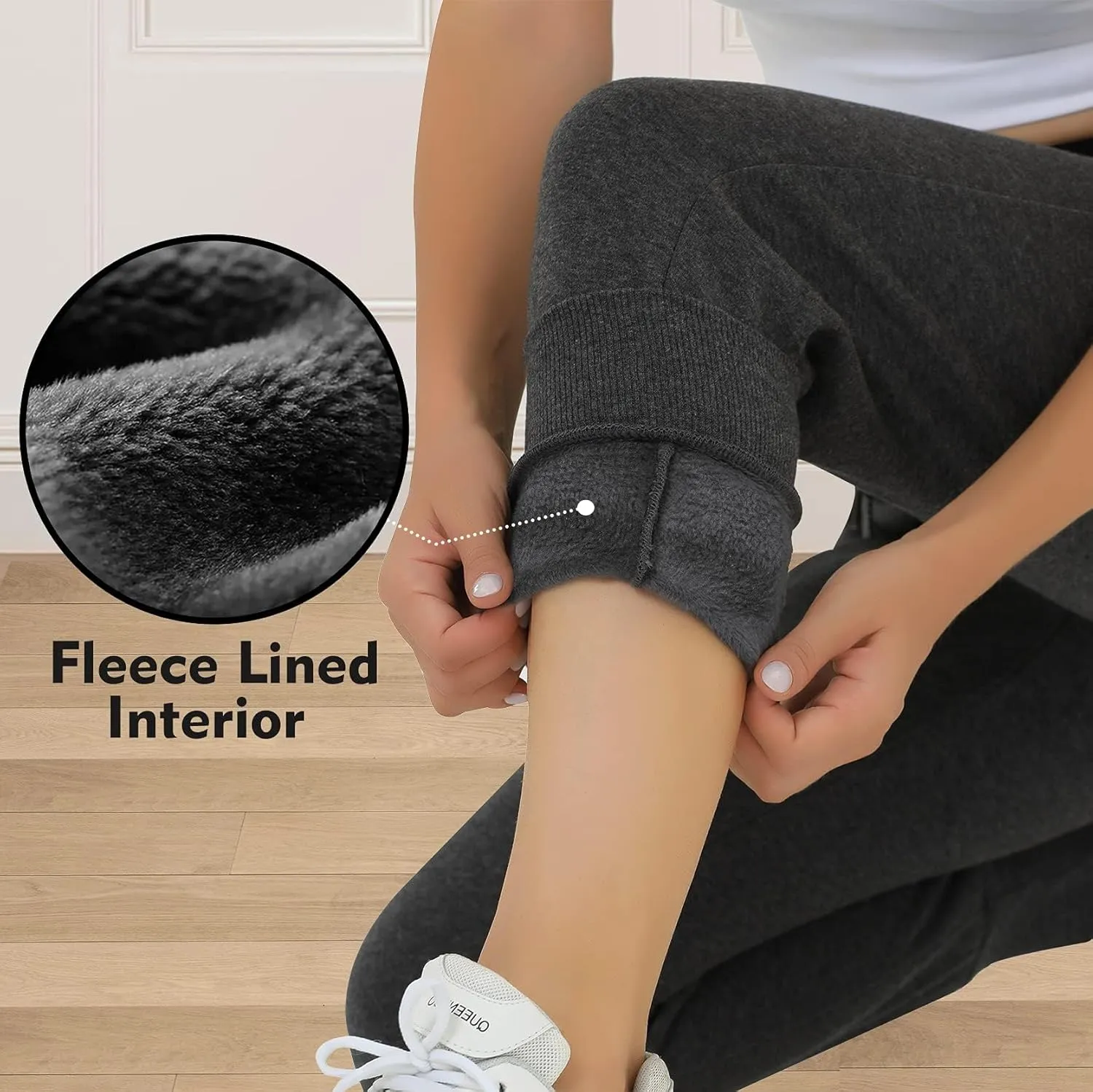 Heathyoga Fleece Lined Joggers for Women Thermal Sweatpants for Women Joggers with Pockets Workout Pants Running Pants