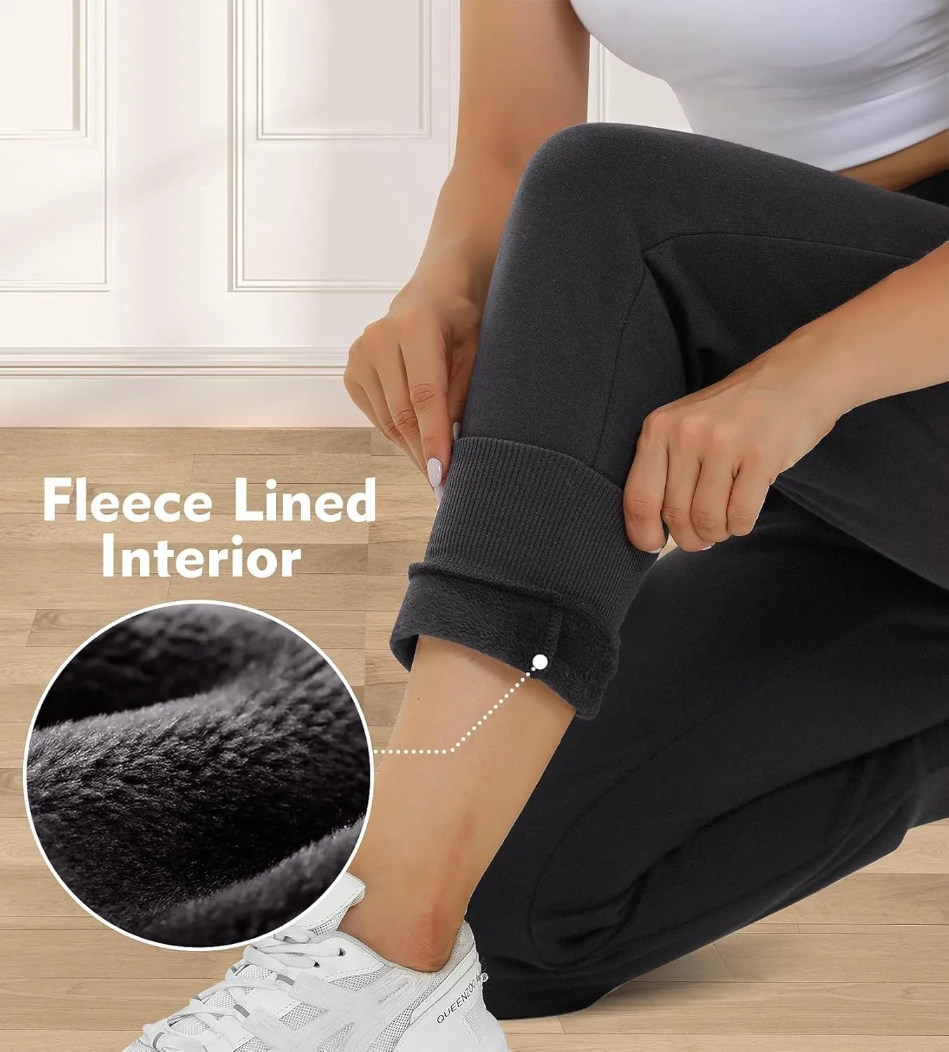 Heathyoga Fleece Lined Joggers for Women Thermal Sweatpants for Women Joggers with Pockets Workout Pants Running Pants