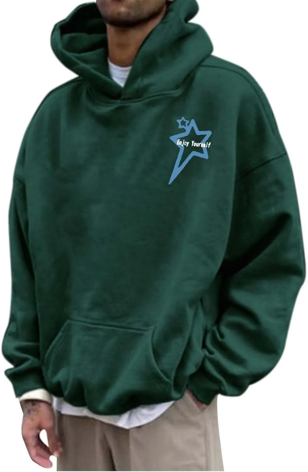 Hoodies for Men Pullover Mens Hooded Sweatshirt Full Zip Sweatshirts Men's Hooded Sweatshirt Color Block Long Sleeve