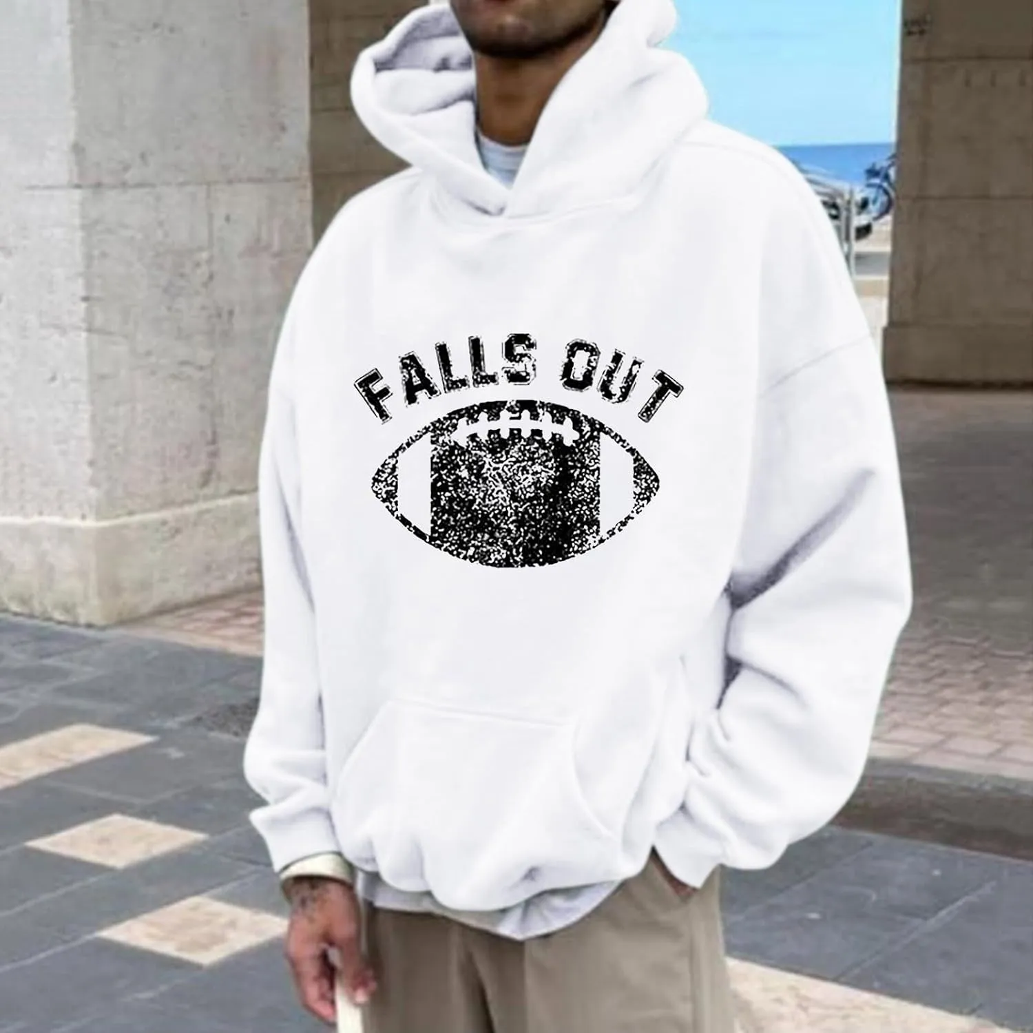 Hoodies for Men Pullover Mens Hooded Sweatshirt Plaid Hooded Tops Casual Printed Long Sleeve Sweater Pullover Loose