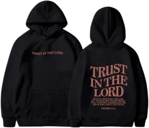 Hoodies for Teen Girls Trust in The Lord Christian Hoodies for Women Trendy Graphic Oversize Pullover Hoodies