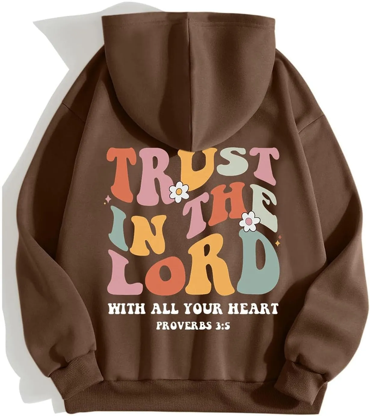 Hoodies For Women Graphic Trust In The Lord Christian Shape Print Winter Outfit With Pocket Drawstring Soft Casual Pullover