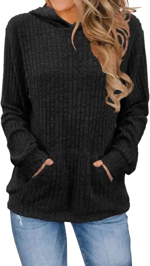 Hoodies for Women Long Sleeve Shirts Kangaroo Pocket Fashion Hoodie Fall Pullover Sweatshirts Casual Loose Hooded Tops