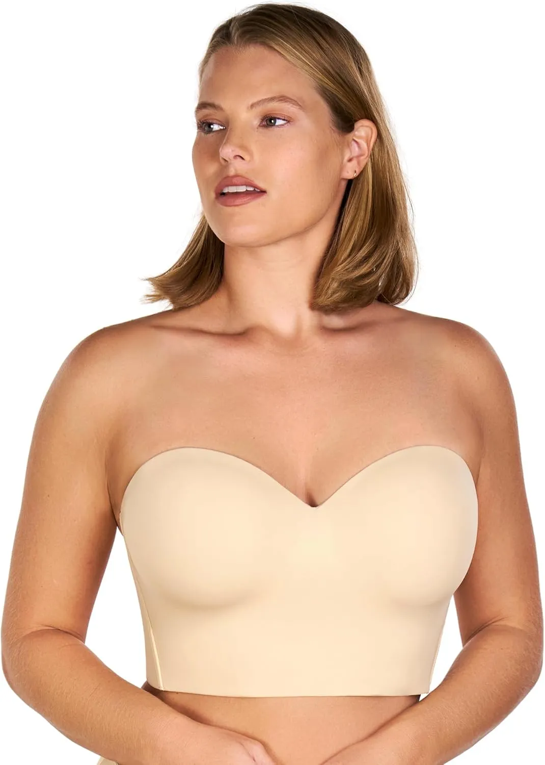 HSIA Longline Strapless Bra for Women, Anti-Slip Support Corset for Large Bust Convertible Bustier Bandeau for Big Breasts