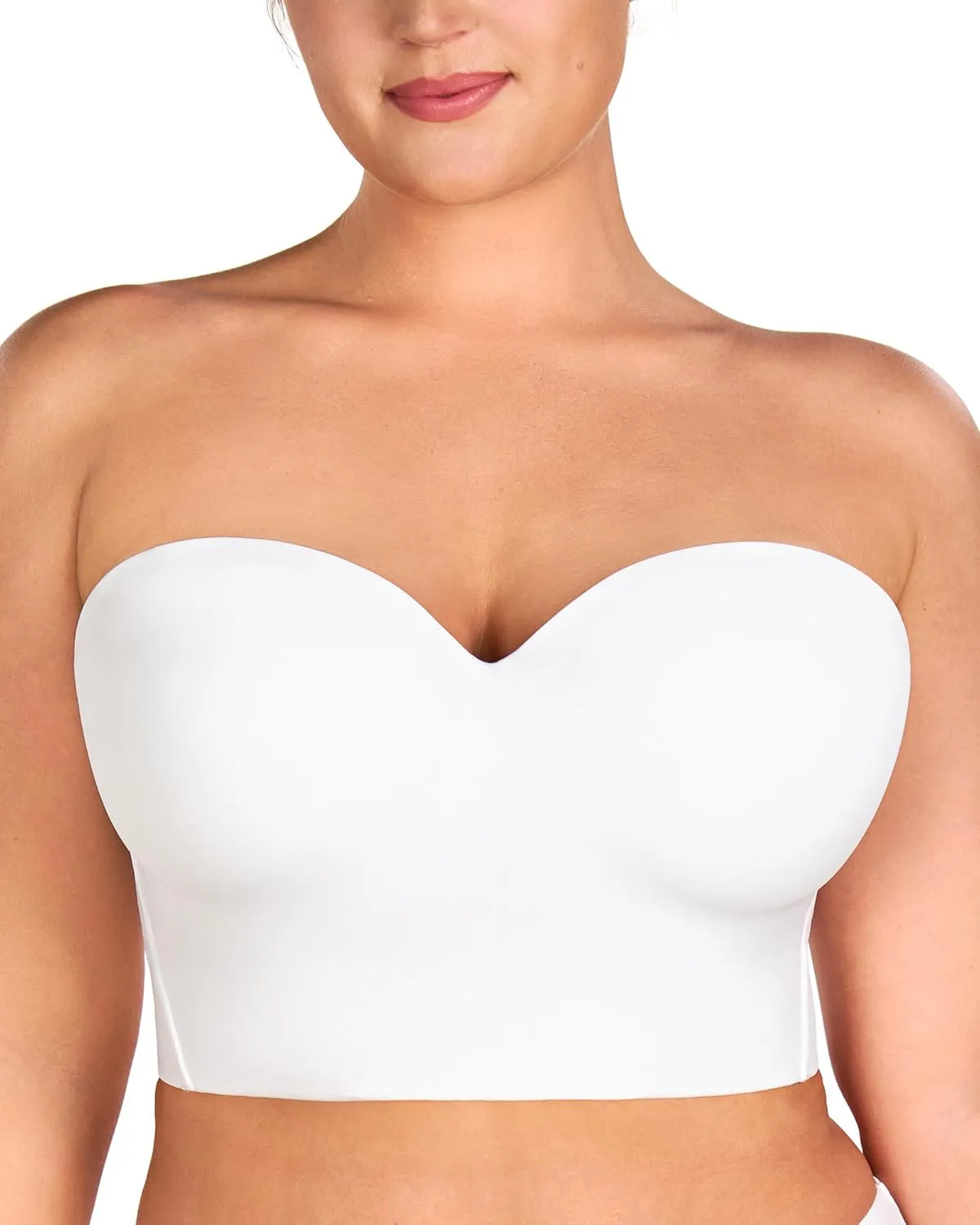 HSIA Longline Strapless Bra for Women, Anti-Slip Support Corset for Large Bust Convertible Bustier Bandeau for Big Breasts