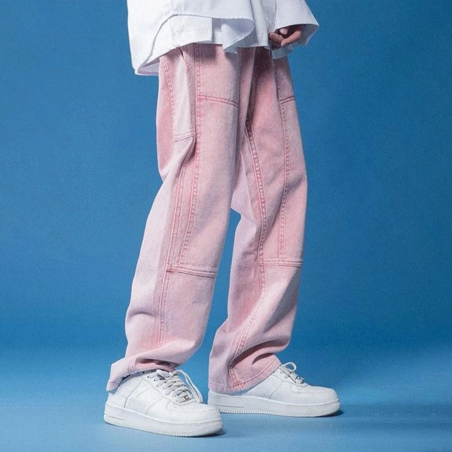 Jeans for Men Straight Leg Baggy Wide Leg Jeans Comfy Fashion Denim Stretch Fit Jean for Men Mens Stretch