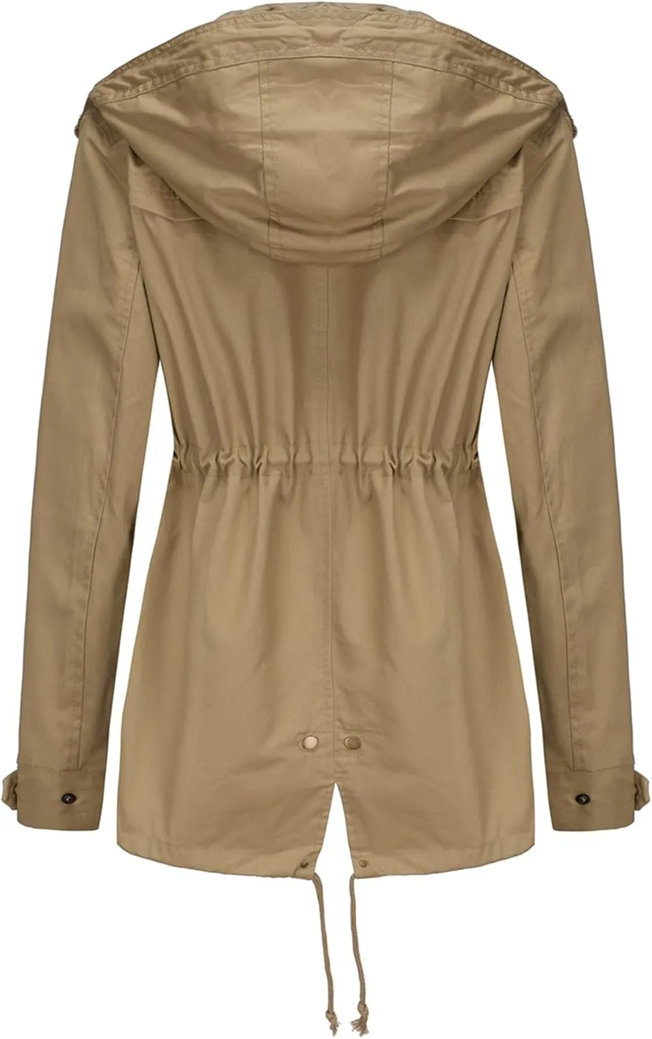 JEsilunmaMY Women's Lightweight Military Anorak Jackets Safari Hoodie Utility Drawstring Coat Windproof Windbreaker Raincoats