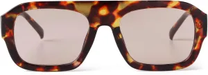 JUDOO Retro 70s Square Aviator Sunglasses for Women Men Tortoise Green Chunky Bridge Sunglasses Thick Frame Vintage Aviators