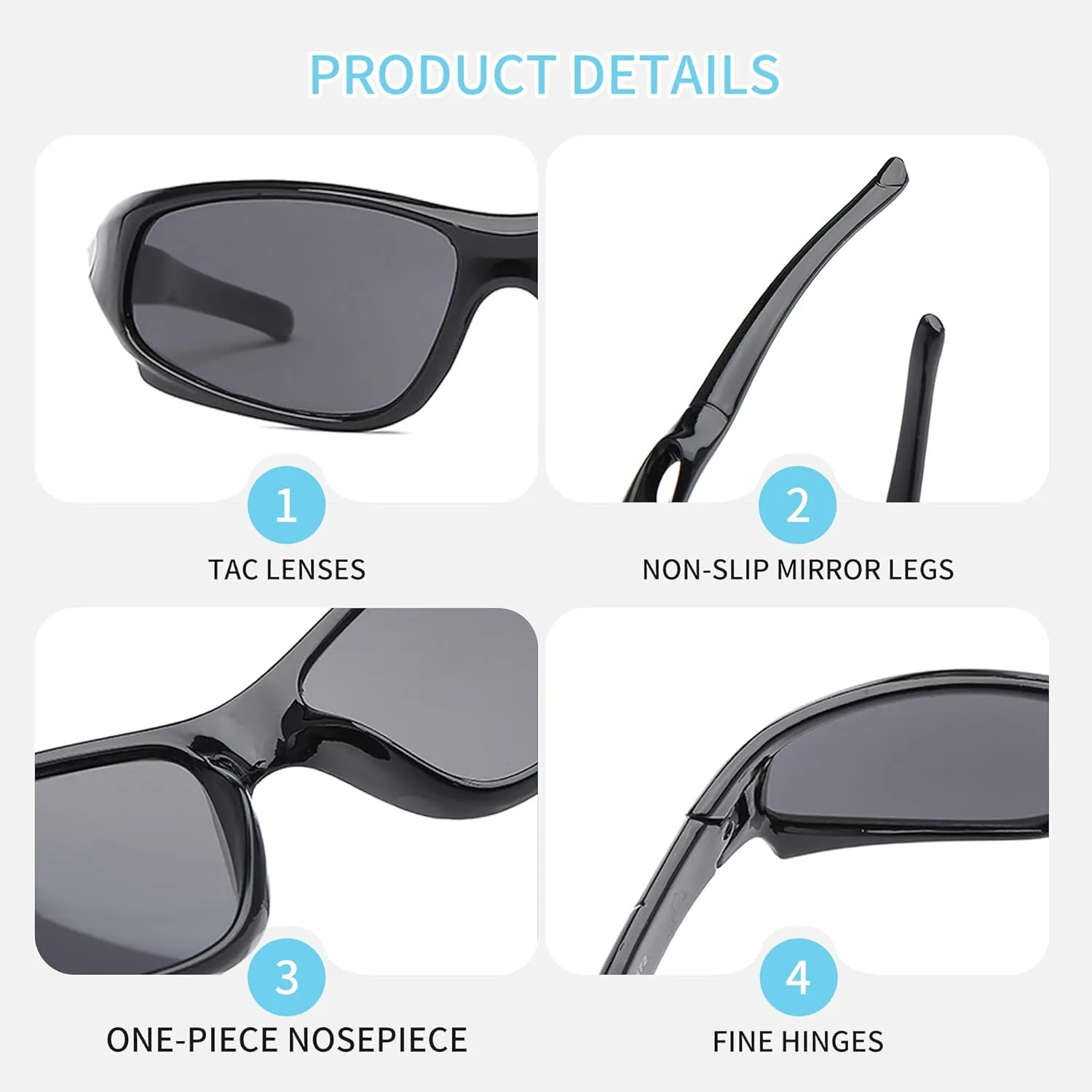 Kids Sunglasses Sports Polarized Sunglasses UV Protection Sunglasses Youth Baseball Shade Sunglasses Unbreakable