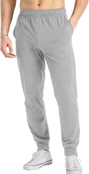 Knit Casual Pants for Men Lightweight Lounge Workout Trousers Classic Comfort Cotton Outdoor Joggers