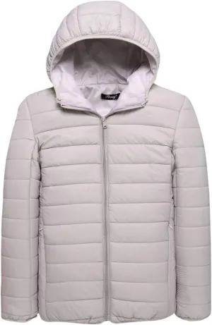Lightweight Puffer Jacket Men with Hood Zip up Padded Coat Winter Down Jackets Quilted Jacket Warm Outdoor Jacket