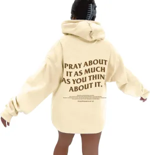 Love Never Falls Christian Oversize Hoodies for Women Drop Shoulder Long Sleeve Pullover Top with Pockets Fall Fleece Graphic