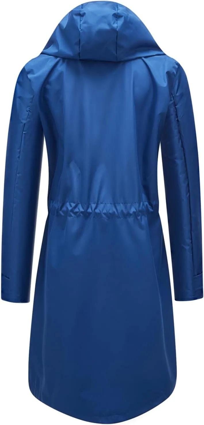 Lu's Chic Women's Rain Jackets Anorak Waterproof Casual Military Utility Outdoor Fall Hood