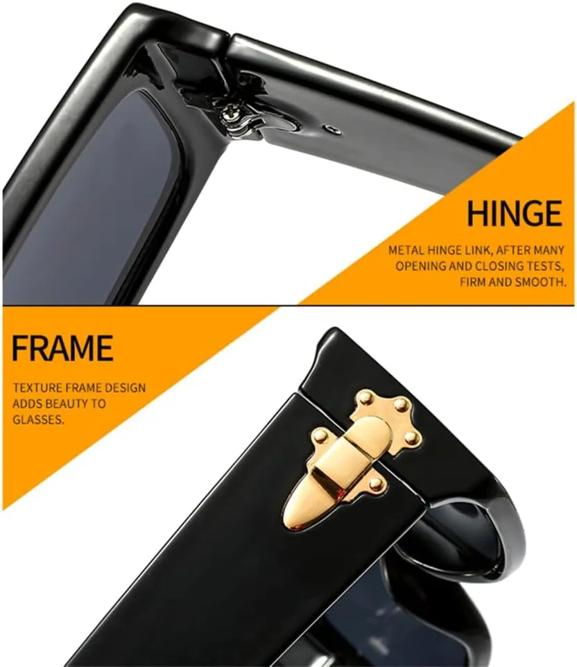 Marbling Rectangle Sunglasses Women Men Vintage Sunglasses UV400