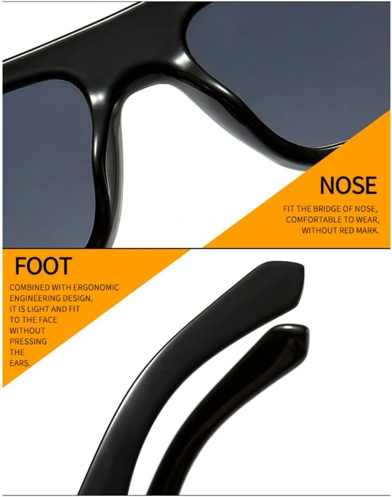 Marbling Rectangle Sunglasses Women Men Vintage Sunglasses UV400